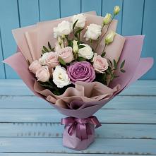Букет цветов из:  Розы и Лизиантусы #REPLACE_PRED# Посёлке Пеледуй