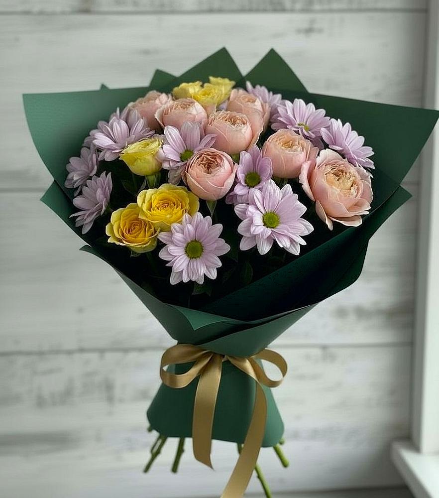 Букет цветов из: Хризантемы и Розы в Посёлке Пеледуй