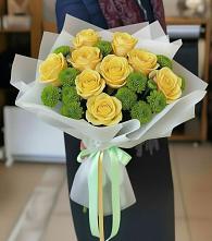Букет цветов из:  Хризантемы и Розы в Посёлке Пеледуй